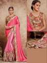 Pink Bridal Sarees With Zardosi Work