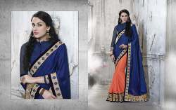 Wedding Blue Border Sarees