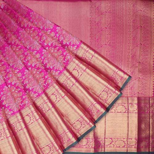 Fuchsia Pink Handloom Kanjivaram Silk 