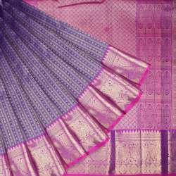 Indigo With Magenta Handloom Kanjivaram SilkSaree 