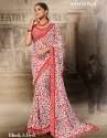Black And Red Zig Zag Printed saree thumb 3