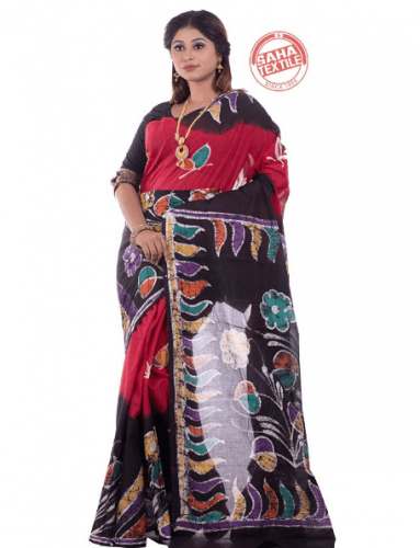 Malmal Cotton Batik Print Saree 