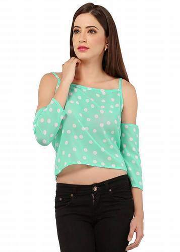 Fancy Off Shoulder Crop Top  by Jayasree Fashions