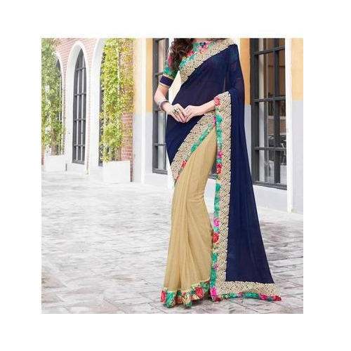 Trendy Half and Half Indian Silk saree by Jayasree Fashions