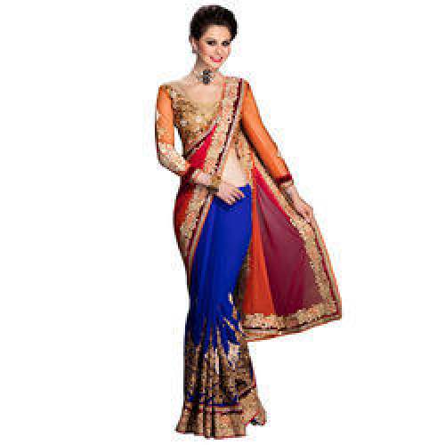 Designer Bandhani Sarees With Embroidery Work