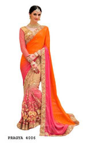 Georgette Half And Half Sarees