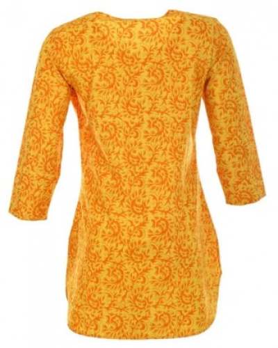 Buy Yellow Tunic Top For Ladies by Kobid Enterprises