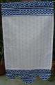 White Curtain with Indigo Design