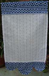 White Curtain with Indigo Design