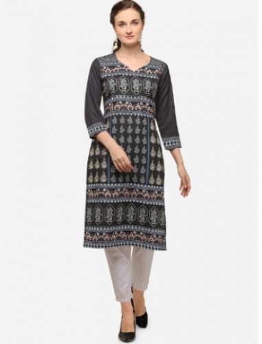 Venisa Brand Ethnic Motifs Printed Crepe Kurta
