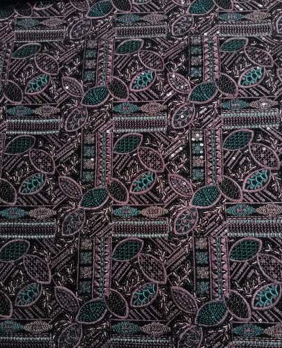 Designer Embroidered Velvet Fabric with Leaf Motifs – For Men's & Kids Ethnic Wear by KRISHA CREATION