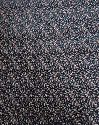 Elegant Black Leaf Printed Fabric with Subtle Sequin Work â€“ For Menâ€™s & Kids Ethnic Wear