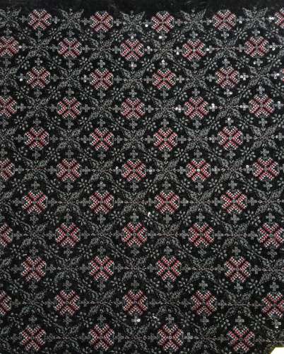 Embroidered Velvet Butta Fabric for Men's and Kids' Ethnic Wear by KRISHA CREATION