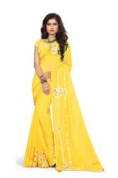 Buy Georgette Yellow RIVA ENTERPRISE Saree