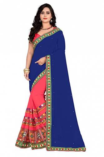 Get Georgette Blend Saree By RIVA ENTERPRISE by Riva Enterprise