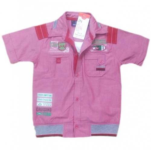 Fancy Baby Pink Kids Denim T Shirt At Wholesale Rate by Raju Oswal Hosiery Factory