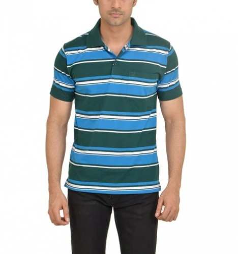 Mens Multi Color Cotton Half Sleeve Polo T Shirt by Raju Oswal Hosiery Factory