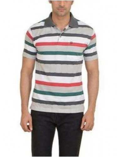 Printed Collor Cotton Half Sleeves T Shirt For Men by Raju Oswal Hosiery Factory