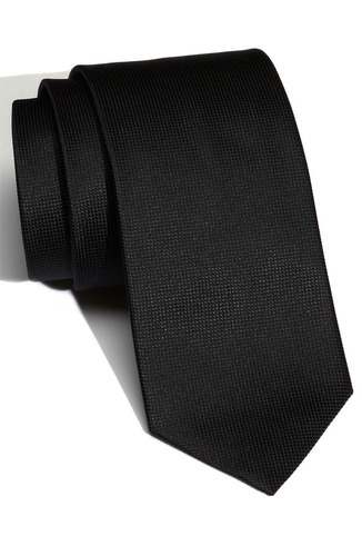 black plain formal tie
