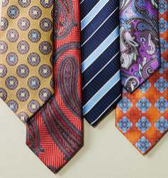 different printed necktie