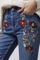 embroidered patch ladies jeans