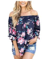 off shoulder printed top