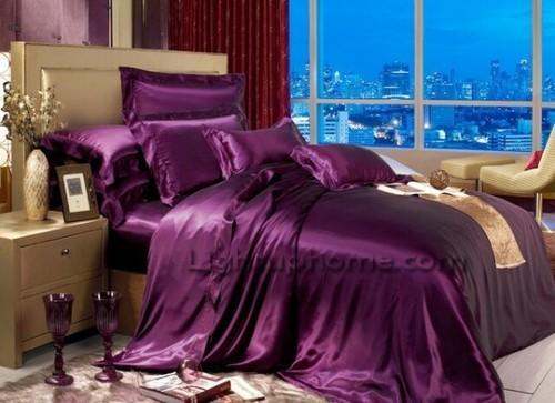 Polyester silk bed set