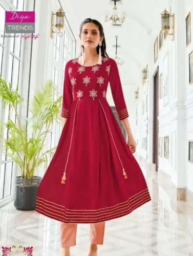 Brand Diya Trends Rayon Kurti by Ashirwad Creation