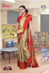 Women crepe silk Uniform Saree 