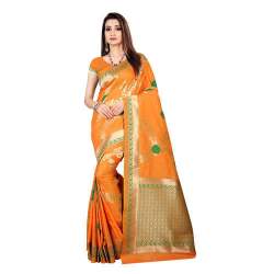 Orange New Arrival Jacquard Sarees