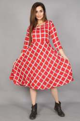  Mid Length Flared Frock