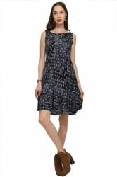 Printed Flared Frock Dress