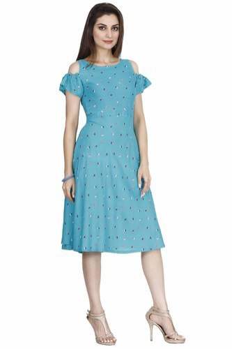 Printed Ladies Western Dress