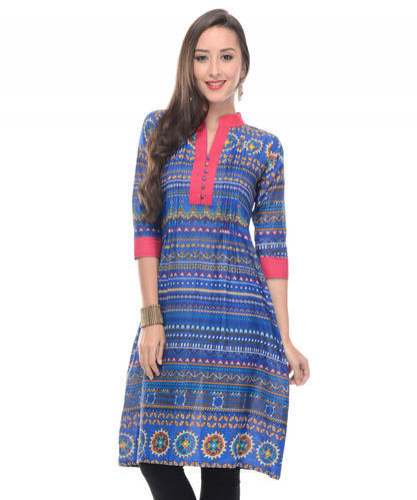 Printed Long Sleeve Kurta