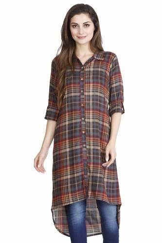 Printed Viscose Full Placket Long Kurta