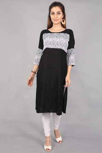 Solid Black kurti by Neels Creative Creation