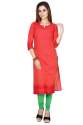 Solid Peach South Cotton Straight Fit Kurta
