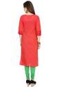 Solid Peach South Cotton Straight Fit Kurta thumb 1