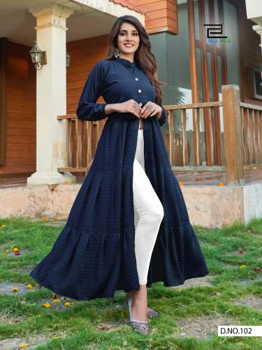 Buy Front Slit Georgette Kurti For Women by INLI CORPORATION