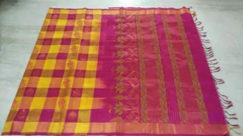 Checks Design Ikat Silk Handloom Saree by SRP SAREES