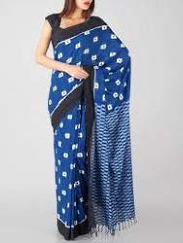 Formal Wear Blue Cotton Ikat Saree by SRP SAREES