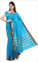plain-cotton-sky-blue-cotton-saree-with-gold-line
