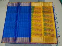 Festive Wear Blue Pure Silk Saree with Rich pallu 