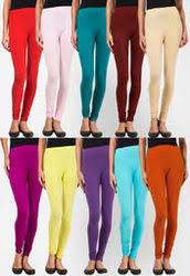 Plain Woven Lycra Leggings For Girls 