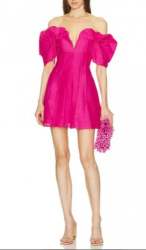 Pretty Pink off Shoulder Western Short Dress 