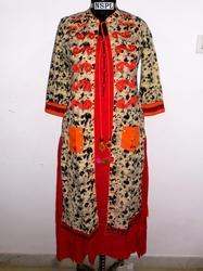 Designer Double Layer Cotton Kurtis
