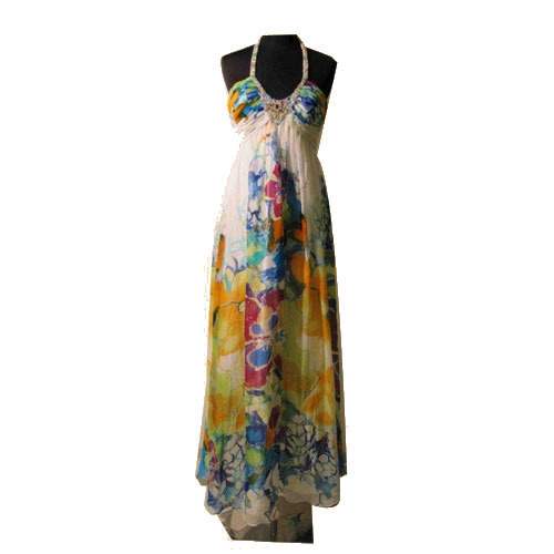 Designer Printed Evening Maxi Gown  by Tahera