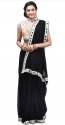 Black color plain fancy Designer Saree