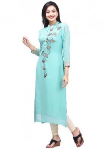 Blue color Fancy Designer Georgette suit by Hind Creation Pvt Ltd
