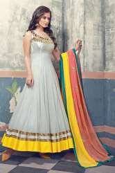 sleeve less anarkali suit
